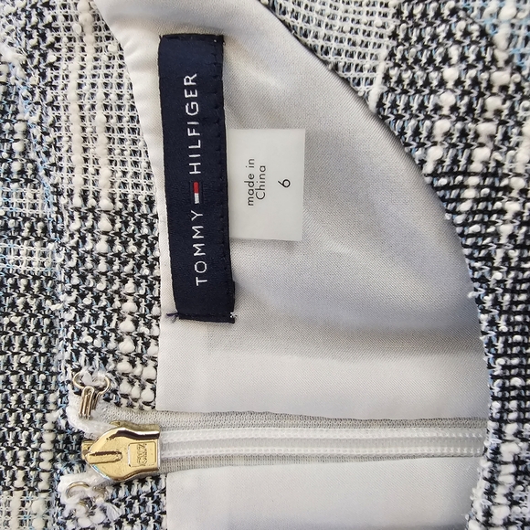 Tommy Hilfiger SEEN ON TV JANE THE VIRGIN Blue Tweed Fit&Flare Sleeveless Dress - Picture 3 of 16